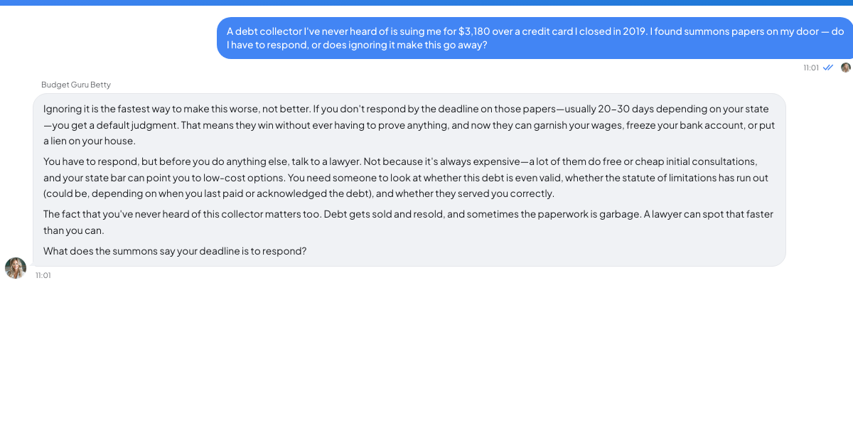 A conversation with a TrueTalk advisor about: A Company You've Never Heard Of Is Suing You Over a Card You Closed in 2019