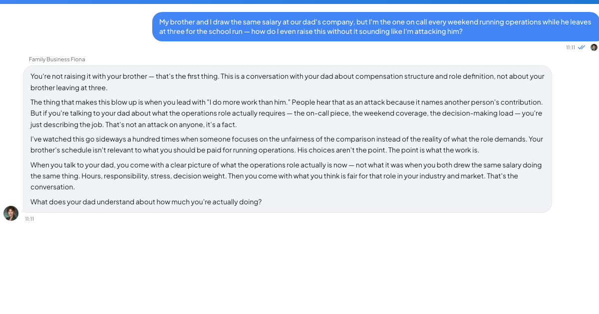 A conversation with a TrueTalk advisor about: My Brother Draws the Same Salary and Leaves at Three