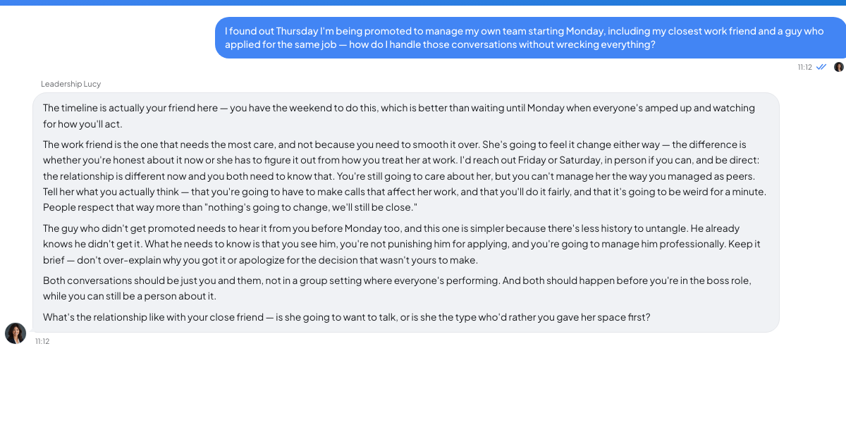 A conversation with a TrueTalk advisor about: On Monday You Become the Boss of the Two People You Complain to About the Boss